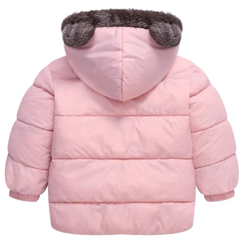 Infant Baby Winter Coat Bear Hooded Jacket Warm Fleece Snowsuit Windproof Outerwear for Toddler Boy Girl 9M-4T - Image 3