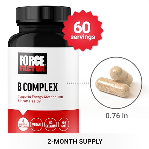 image for FORCE FACTOR Vitamin B Complex to Support Energy, Vitality, and Heart 