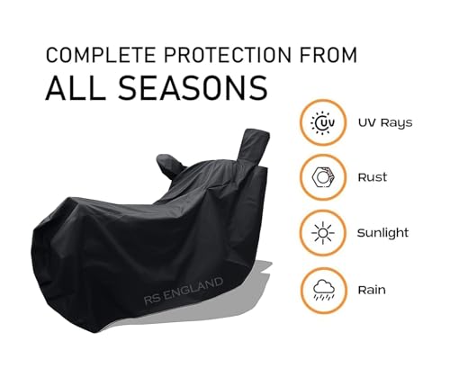 Image of All Season Protection Bike Cover for Activa 6G 5G 4G 3G 125 H-Smart Activa 125 110 New BS6 Scooty Bike Cover with Water-Resistant and Dust Proof Premium 190T Fabric Entire Black