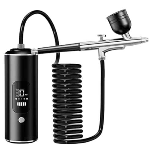 Ounfhtrttk Aerógrafo Portátil con Compresor, Mini Aerógrafo Recargable para Pintar Pasteles, Manualidades y Mucho Más.