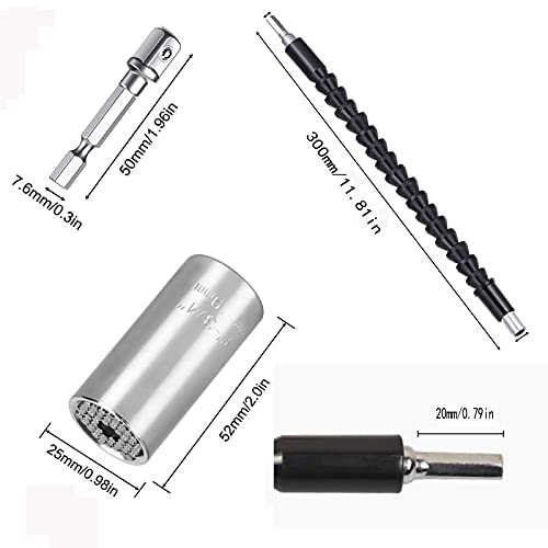 Exbrith 13 Stück Universal-Steckschlüssel Reparatur, Funktions Handwerkzeuge Reparatur, Flexible Power Bit Schaft Bits, für Artikelreparatur, für Alle Mutterngrößen - Image 8
