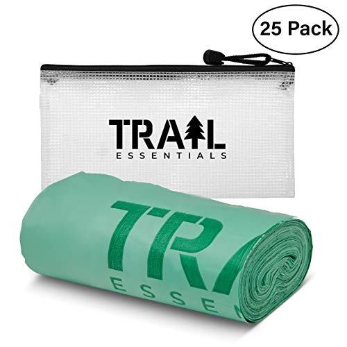 Trail Essentials Toilet Bags, Certified Biodegradable and Compostable; Use and Bury in Ground