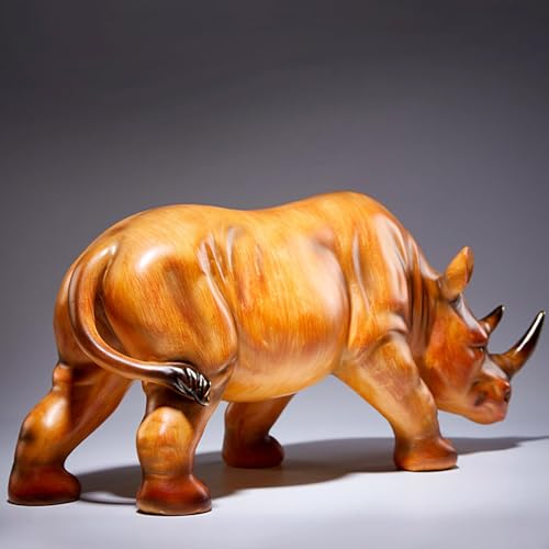 YUZDNM Statue de décoration - Statue de rhinocéros Sculpture de Table de rhinocéros, Excellent Cadeau Figurines d'animaux Sauvages Figurines d'animaux 16,9...