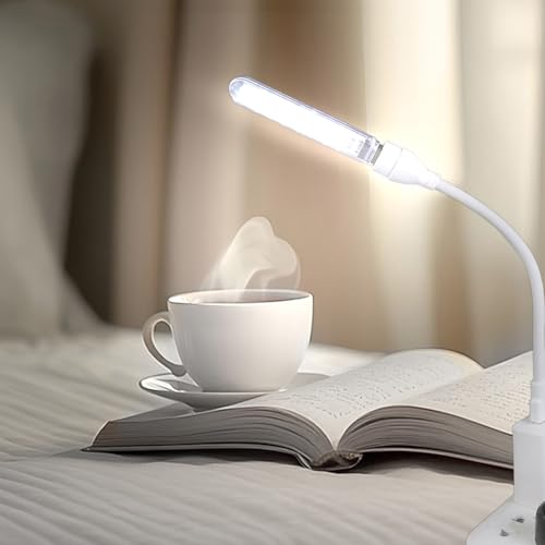 Lámpara de escritorio LED USB con 8 luces blancas brillantes para camping, dormitorio, pesca, dormitorio, lectura, computadora, coche, adaptador de carga USB - imagen 5