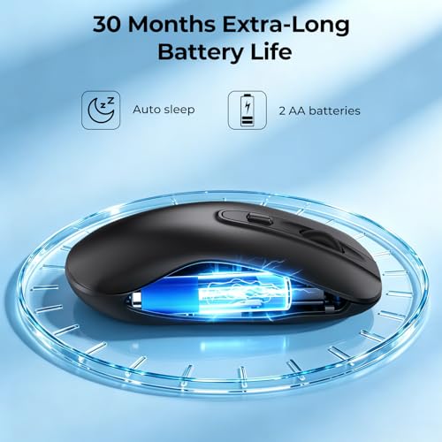 Image of cimetech Wireless Mouse for Laptop, Portable Slim Silent Design for Left & Right Hand Users, Storable Nano Receiver, 800-1600 DPI, 2.4G Compact Computer Mice for MacBook, PC, Windows, Chromebook