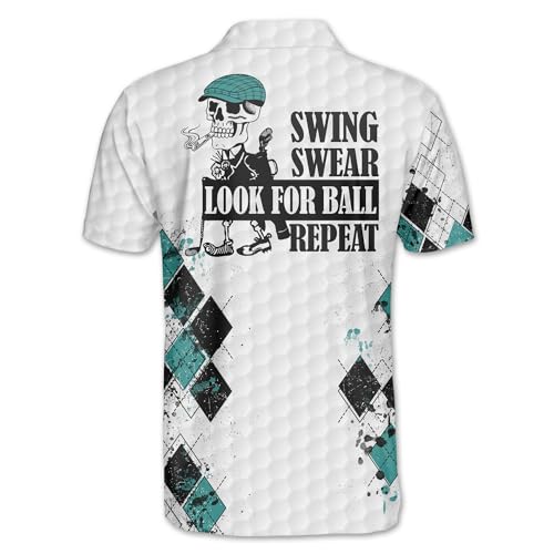 World's Okayest Golfer Funny Personalized Crazy Golf Shirts for Men, Men's Golf Shirts Short Sleeve, Lightweight Golf Polos3