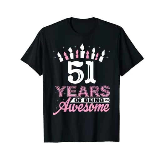 Camisas de cumpleaños 51 años para mujer, regalo de vela Camiseta