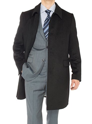 GN Luciano Italian Men's Cashmere Topcoat Knee Length Trench Coat Overcoat