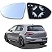 Produktbild AUTOWNLUX Spiegelglas Golf 7 Links Beheizbar Asphärisch Passend für Golf 7 Spiegelglas Links Fahrerseite Beheizbar Ersatzspiegelglas Außenspiegel Glas mit Trägerplatte