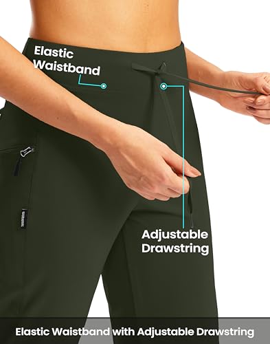 Women's Capri Pants Lightweight Hiking Travel Capris with Pockets(Olive,M) - image 5