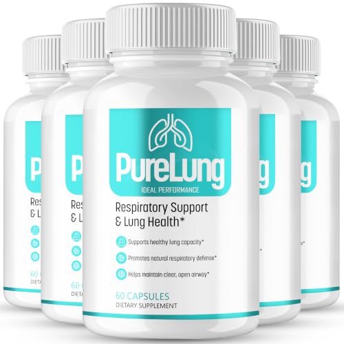 PureLung Capsules Official Pure Lung Supplement Pills with All Natural Ingredients - Maximum Strength Premium Vitamins Supporting Optimal Wellness and Advanced PureLung Health Reviews (5 Pack)