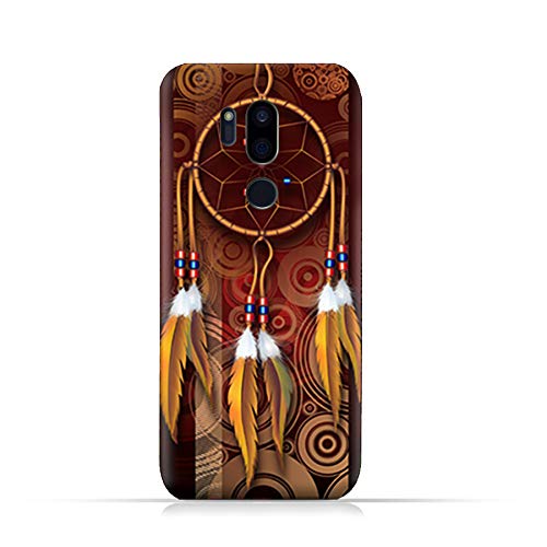 AMCDesign LG G7 ThinQ TPU Silicone Protective case with American Feathers Design