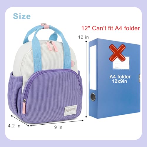 Image of Bluboon Toddler Backpack for Girls Boys 2-4 Cute 12 inch Preschool Kindergarten Backpacks Kids Daycare Bags School Travel (Purple-blue, Age 2-4 (12 inch H not Fit A4 Folder))