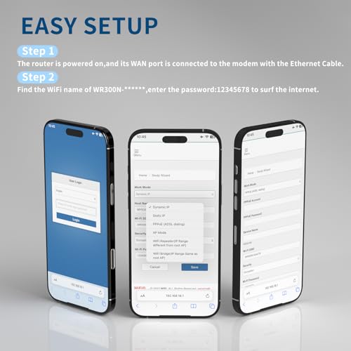 Image of KKH 2.4ghz WiFi Router, Portable Travel Easy Setup Wireless Internet Network Pocket-Sized Long Range Wi-Fi Routers, High Speed up to 300mbps for Hotel Home Smart TV PC Computer Phone Gaming