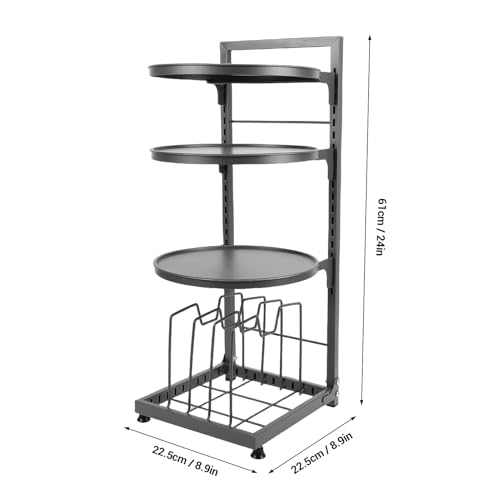 Organizador de ollas ajustable de 4 niveles para debajo del gabinete, rack de almacenamiento de ollas de acero al carbono para cocina, frutas, vegetales y condimentos miniatura 6
