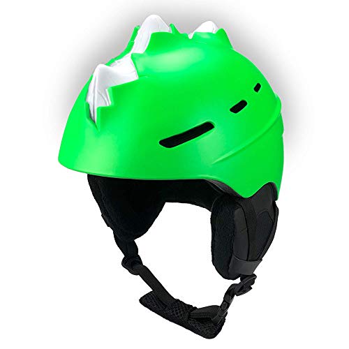 Casco de esquí para niños, jóvenes, Hombres y Mujeres - Casco de esquí Seguro único con diseño 3D - Uso para Snowboard y esquí - Correa para Gafas + ventilación Cover