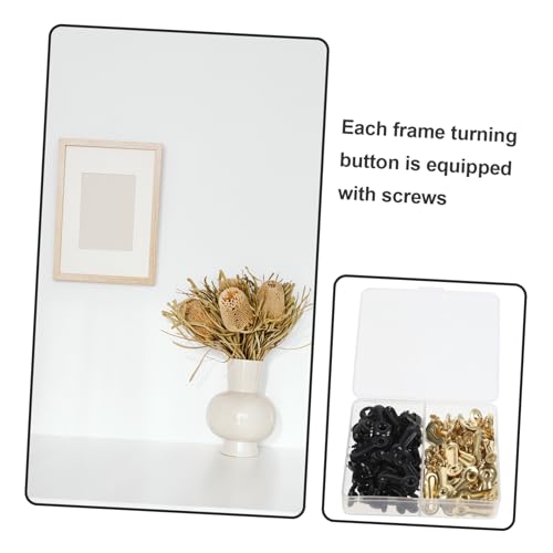 Image of PRETYZOOM 120pcs Metal Photo Frame Backing Clips Turn Button Screws Picture Frame Hanging Hardware Kit