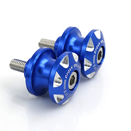 Crazy Sport 8Mm Swingarm Spools Sliders Stand M8 Screws Compatible With Suzuki Gsx-S Gsxs 750 950 1000 Gsxr 150 125 600 V-Strom Dl 650 Gsr Gsx Sv Bandit S1000Rr S1000Xr Hp4 Cbr 600Rr 1000Rr (Blue) #TOP2