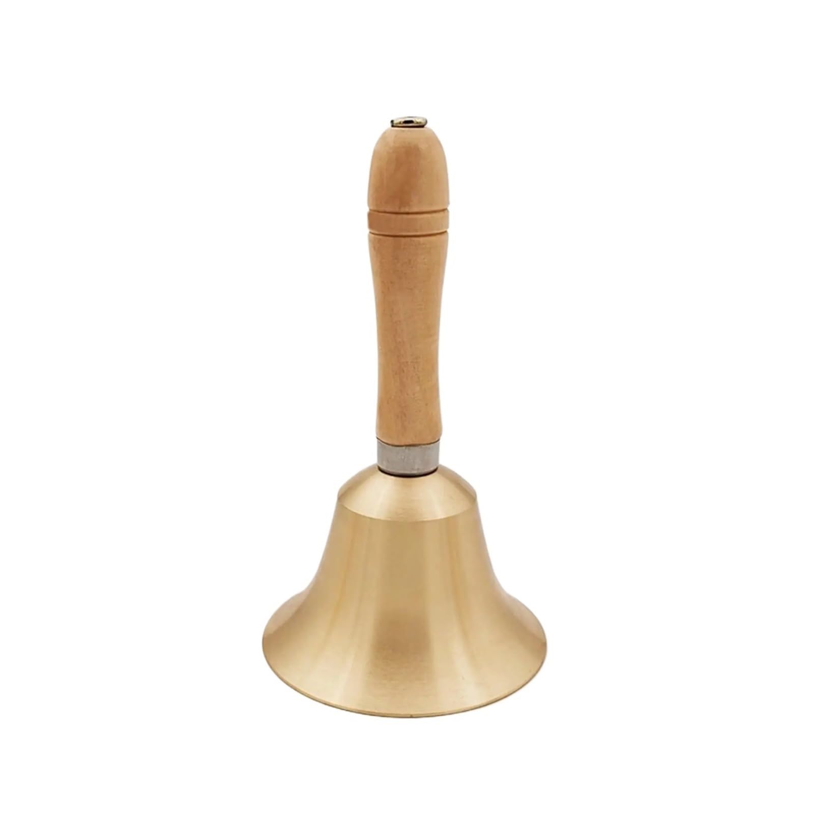 Campana de Mano Metal Campana de mano latón con mango madera | For el servicio de bar del hotel(110mmx246mm)