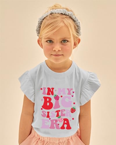 Big Sister Shirt for Girl Promoted to Big Sister Announcement Dinosaur Rainbow Elephant Outfit for Toddler Girl3