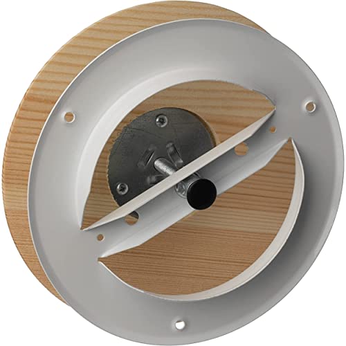 LIRAST Ø 100mm Holz Anemostat - Abluft Zuluft Tellerventil - Rund Lüftungsventil für Sauna