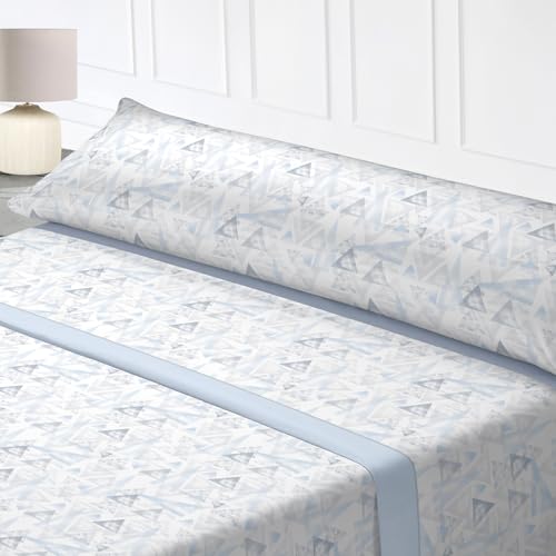 Miniatura 2 de Mercury Textil- Juego De Sábanas De Verano Y Entretiempo Estampadas. Ropa De Cama Juego De 3 Piezas, 100 Microfibra. Modernas, Tacto Fino Y Suave Cama 90, Triángulo