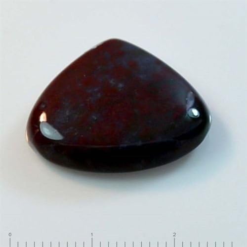 28.5Ct UNIQUE Natural Bloodstone Jasper (26mm X 23mm) Cabochon