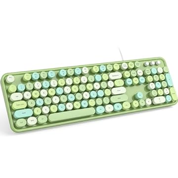 Meidosa Teclado de Computador com Fio USB, Teclado de Tamanho Completo, Teclado USB Plug and Play para Laptop, PC, Desktop, Windows