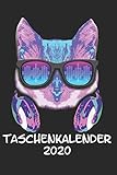  Taschenkalender 2020: Taschenkalender für Sept. 2019 bis Dezember 2020 A5 Terminplaner Wochenplaner Terminkalender Wochenkalender Organizer Musik Katze DJ Kopfhörer Kätzchen Haustier