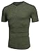 COOFANDY Men's Henley Short Sleeve Shirts Casual Button Henley Basic Tee Solid Fashion Shirts Dark Green