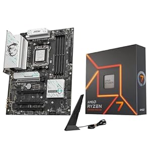 Micro Center AMD Ryzen 7 7700X CPU Processor with MSI B850 Gaming Plus WiFi Motherboard (ATX, AM5, DDR5, PCIe 5.0, M.2 Gen5, Wi-Fi 7, 5G LAN)