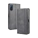 Produktbild Dedux Flip Hülle kompatibel mit Sony Xperia L4, Retro Leder Brieftasche Abdeckung Magnetverschluss Folio Ständer Kartensteckplätze Handyhülle, Schwarz
