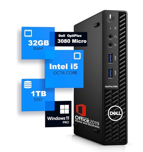 yςݕizDELL ~jPC OptiPlex 3080 Micro Intel \Core i5/ RAM:DDR4 32GB/SSD:1TB/ É/4K HDRΉ/ȃXy[X^pcyʖLxȃC^[tF[X/KOffice