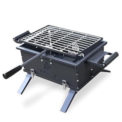 Fitinhot Grill Charcoal Barbecue Foldable for Travel Outdoor Cooking BBQ Portable Camping Wood Stove Hibachi Grill Patio Backyard Party