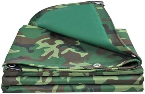 Waterproof Camouflage Tarp Cover 1.8x2.4m Heavy Duty Canvas Tarpaulin for Outdoor Use Ideal for Camping Roofs Patios Pools & Boats Reinforced Edges
