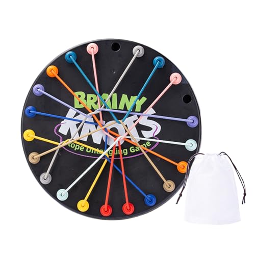 Zibeem - Brainy Knots Jeu De Stratégie De Table De Démêlage De Corde | Jeu De Corde Torsadée | Jouet De Puzzle De Résolution De Corde | Jeu De Société De Puzzle Logique Jeu Familial Pour En-fants Et Adultes