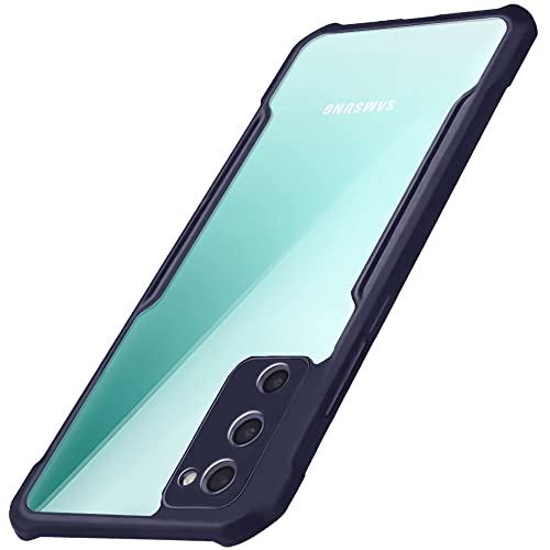 Image of WOW IMAGINE Shock Proof Clear Back Cover Case Mobile Cover for Samsung Galaxy S20 FE 5G (Hard | Hybrid PC + TPU | Full Armour Device & Camera Protection | Blue)