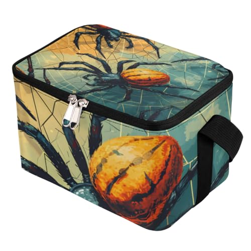 GzLeyigou Lunch Bags for Women Men 9 Cans,Halloween Spider Hot & Cold Food Delivery Bag Insulated Grocery Bag Insulated Lunch Box Cooler Bag for Office Work Picnic Beach