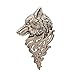 2Pcs Fashion Animal Dire Wolf Head Coyote Antique Lapel Brooch Pin Badge Men's Suits Buckle Neckwear Accessories-Bronze/Silver