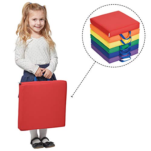 ECR4Kids ELR-12300-AS SoftZone Floor Cushions with Handles, 2