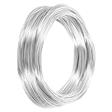 PACKOVE Silver Aluminum Beading Thread 1.0mm Flexible Metal Wire for Jewelry Making and DIY Floral Art Supplies, 30 Meters, Suitable for Bracelet, Clay, and Bonsai Crafts