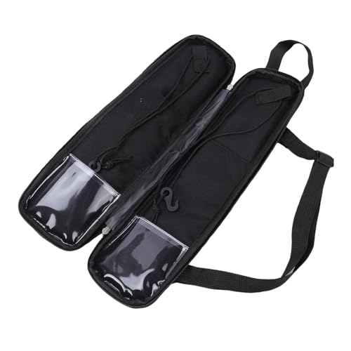 Funda para baquetas de batería con diseño de oso y capacidad de 6 pares negra