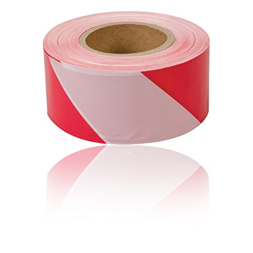 70mm x 500m Red & White Barrier/ Cordon/ Crowd/ Road Work Tape by CDL Direct
