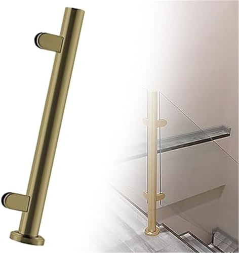 Stainless Steel Round Glass Railing Post, 40in Height Glass Stair System for Atrium Dividers, Durable Pillar Clamps for Modern Interiors, C-Corner Design