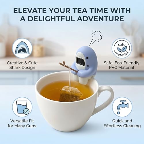Creative Shark Shape Tea Infuser, Loose Leaf Tea Strainer, Funny Animal Shaped Tea Filters Gift for Tea Drinkers Shark Accessories Tea Lovers Accessory