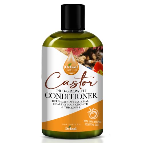 Difeel Essentials Pro-Growth Castor Conditioner 12 Oz. - Conditioner With Castor Oil, Made With 100% Natural Essential Oil #TOP9