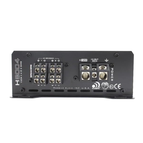 Image of Massive Audio H8004 | 125 Watts RMS x 4 @ 4 Ohm 4 Channel Hippo Series High Performance Amplifier