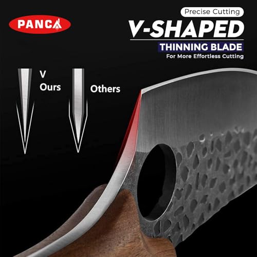 Image of PANCA Premium 8 Inch Chef's Knife - Ultra Sharp High Carbon German Stainless Steel Blade | Ergonomic Wooden Handle | Forged Knife for Meat, Vegetables & Home Kitchen
