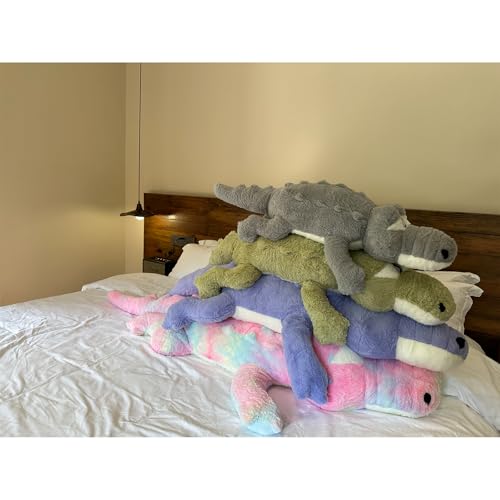 Hofun4U HOFUN4U-CROPP-GRAY-120CM Alligator Plush Pillow, 46 Inch Alligator Stuffed Animal, Home Decoration Christmas Valentine’S Birthday Gift For Boys Girls Adults Kids  thumb #4