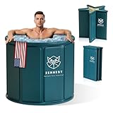 10 Best Hot Tub for Small Space 2025 27 Zennest Foldable Portable Bathtub for Adults – 2-in-1 Hot & Cold Plunge, 105-Gal Large Capacity Collapsible Bathtub Adult, 6-layer Insulated Portable Soaking tub - Space-saving Design